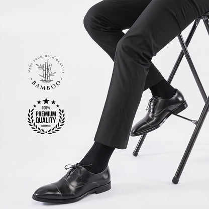 Men’s Bamboo Dress Socks – 6 Pairs, Soft Top Crew, Multicolour
