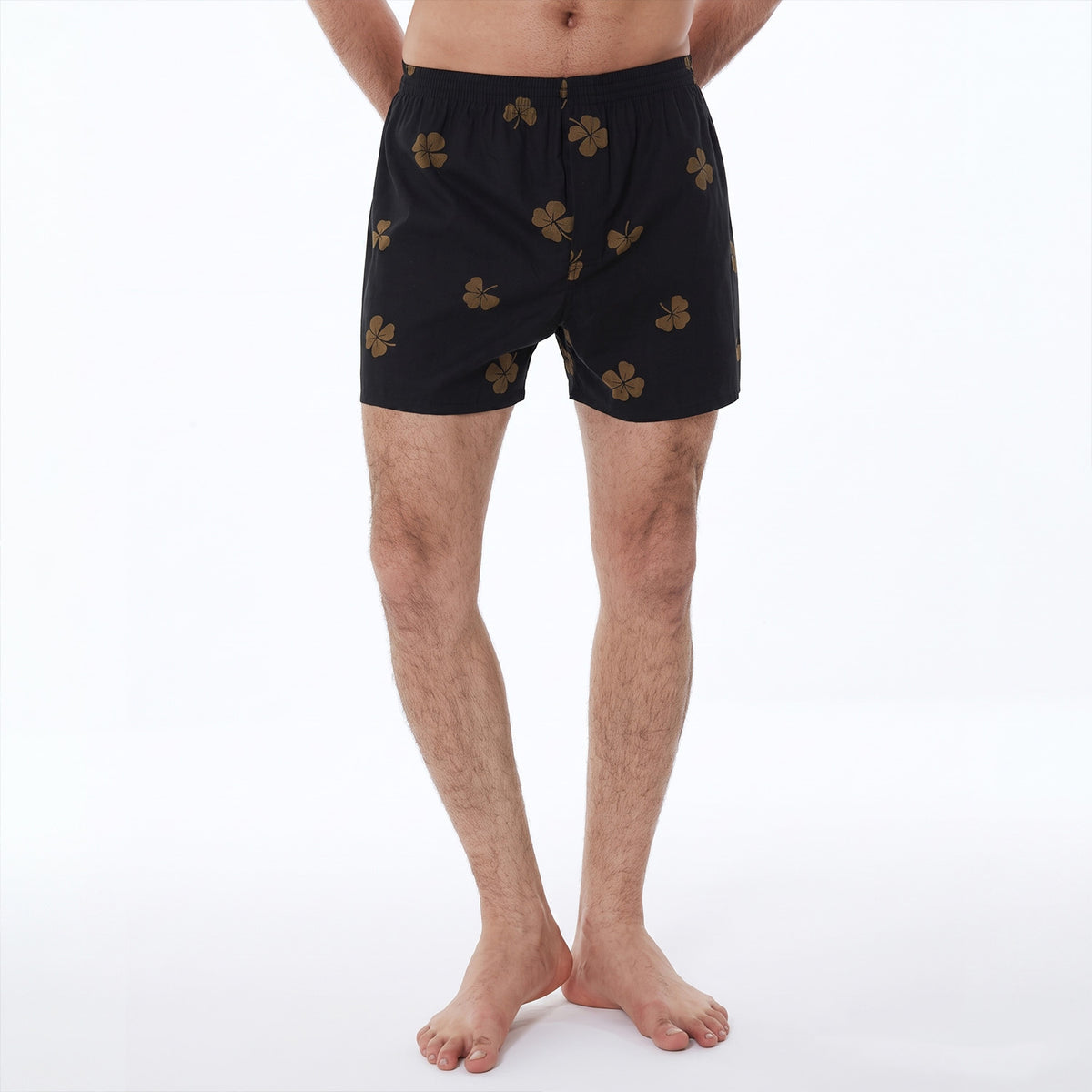 Men’s 100% Cotton Boxer Shorts – 3 Pack, Loose Fit, Woven Underwear, Leaf Print