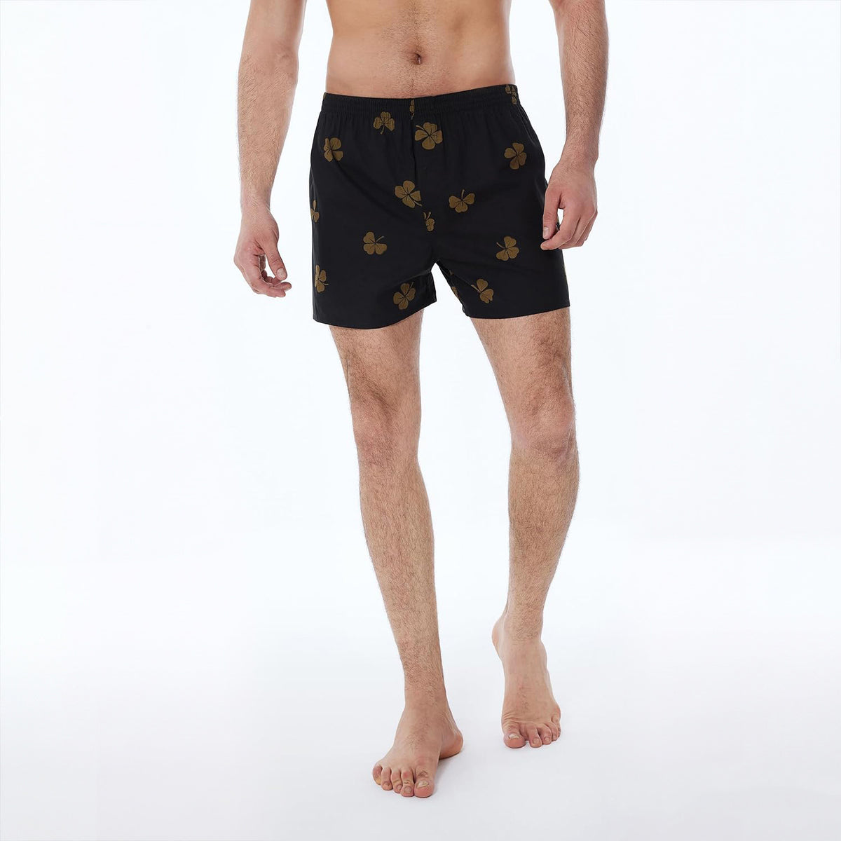 Men’s 100% Cotton Boxer Shorts – 3 Pack, Loose Fit, Woven Underwear, Leaf Print