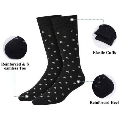 Men’s Cotton Dress Socks, Size 7–11 – 5 Pairs, Black Series