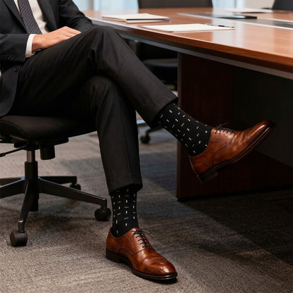 Men’s Cotton Dress Socks, Size 7–11 – 5 Pairs, Black Series