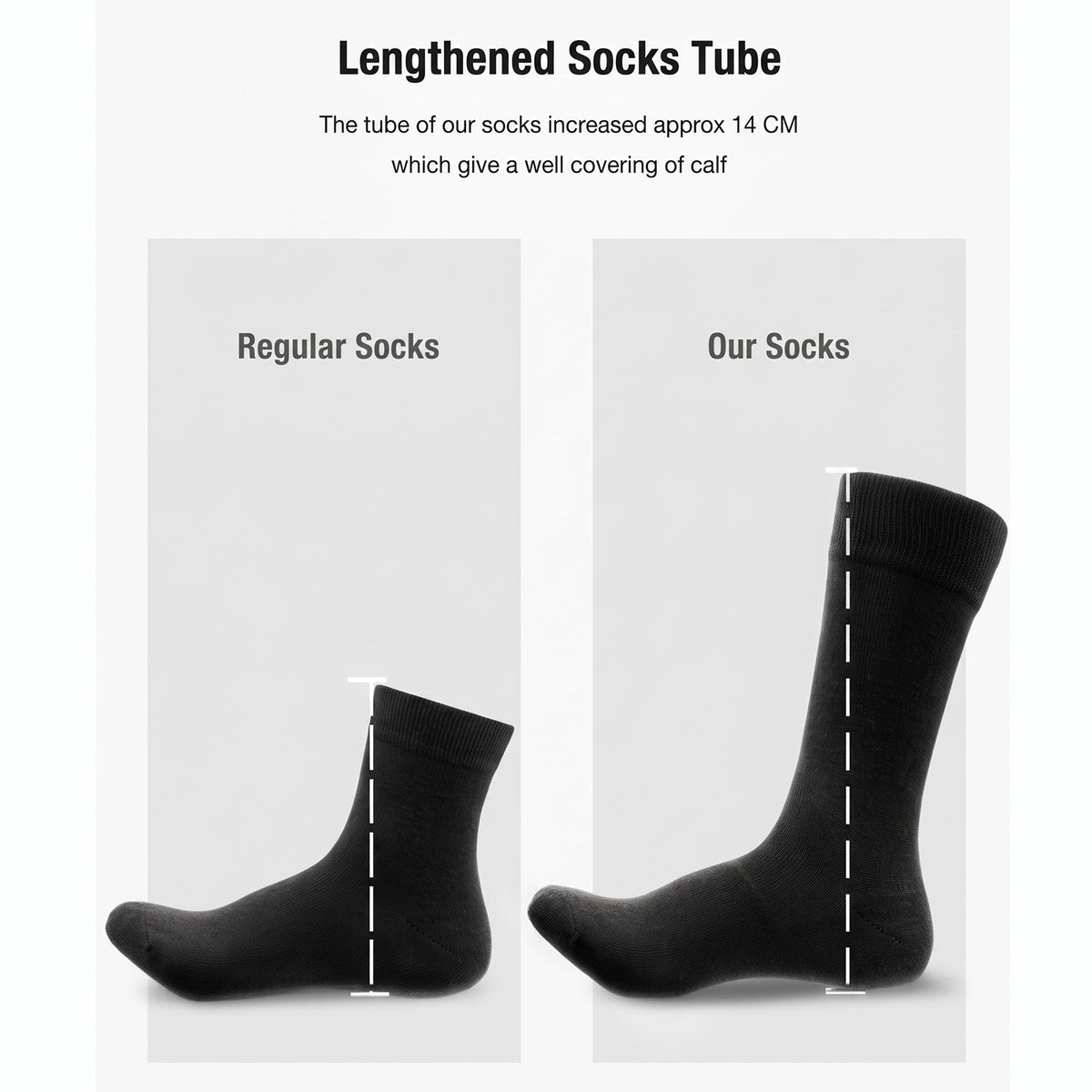 Men’s Cotton Ribbed Dress Socks – 10 Pairs, Calf High, Breathable, Mixed Colours