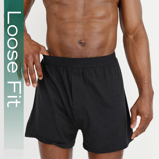 Men’s Multicolour Cotton Boxer Shorts – 4 Pack, Loose Fit, Button Fly